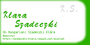 klara szadeczki business card
