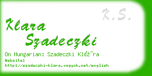 klara szadeczki business card